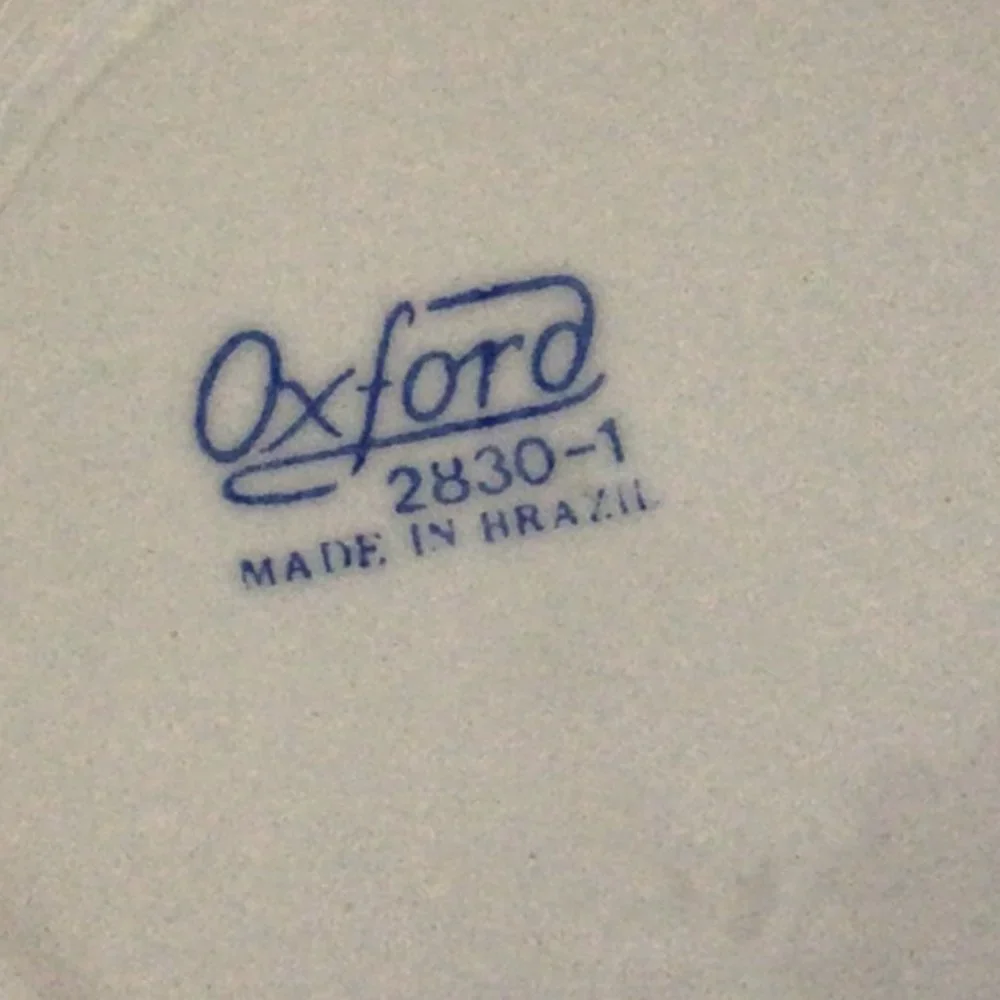 Set of Four Cream colored Mugs and Saucers with blue print design - Picture 7 of 8